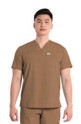 Basicflex® Custom Fit V-Neck Men Scrub Top