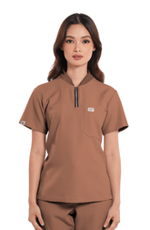 Luxe® Custom Fit Half Zipped Women Scrub Top