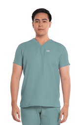 Twill Custom Fit V-Neck Men Scrub Top