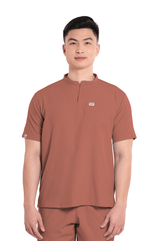 Basicflex® Custom Fit Mandarin Men Scrub Top