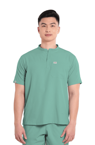 Basicflex® Custom Fit Mandarin Men Scrub Top
