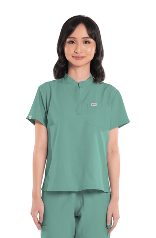 Basicflex® Custom Fit Mandarin Women Scrub Top