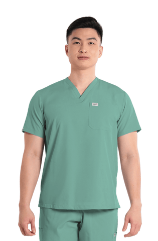Basicflex® Custom Fit V-Neck Men Scrub Top