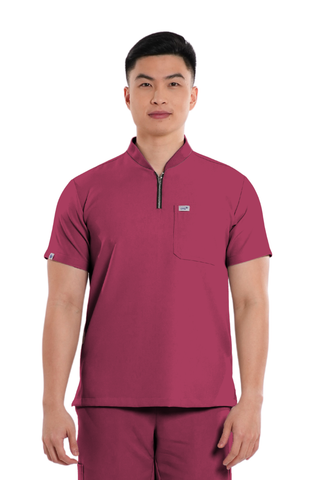 Luxe® Custom Fit Half Zipped Men Scrub Top
