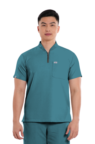 Luxe® Custom Fit Half Zipped Men Scrub Top