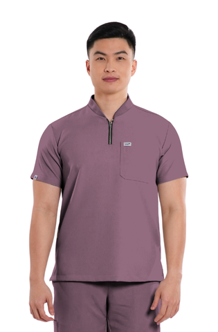 Luxe® Custom Fit Half Zipped Men Scrub Top