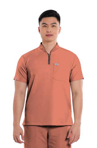Luxe® Custom Fit Half Zipped Men Scrub Top