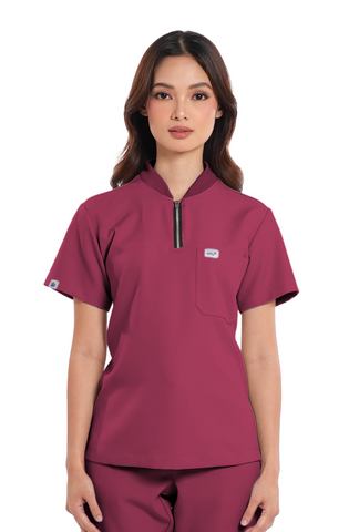 Luxe® Custom Fit Half Zipped Women Scrub Top