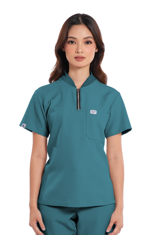 Luxe® Custom Fit Half Zipped Women Scrub Top