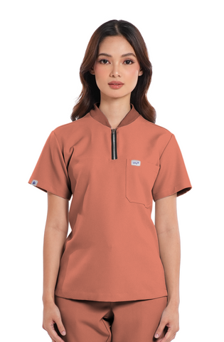 Luxe® Custom Fit Half Zipped Women Scrub Top