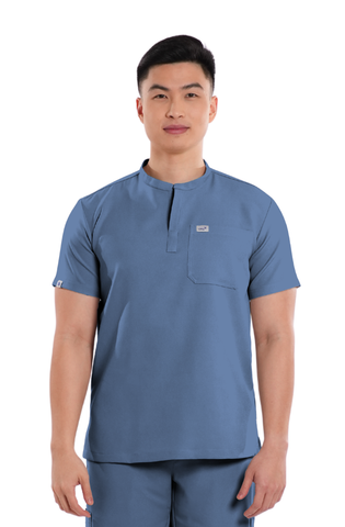 Luxe® Custom Fit Mandarin Men Scrub Top