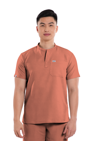 Luxe® Custom Fit Mandarin Men Scrub Top