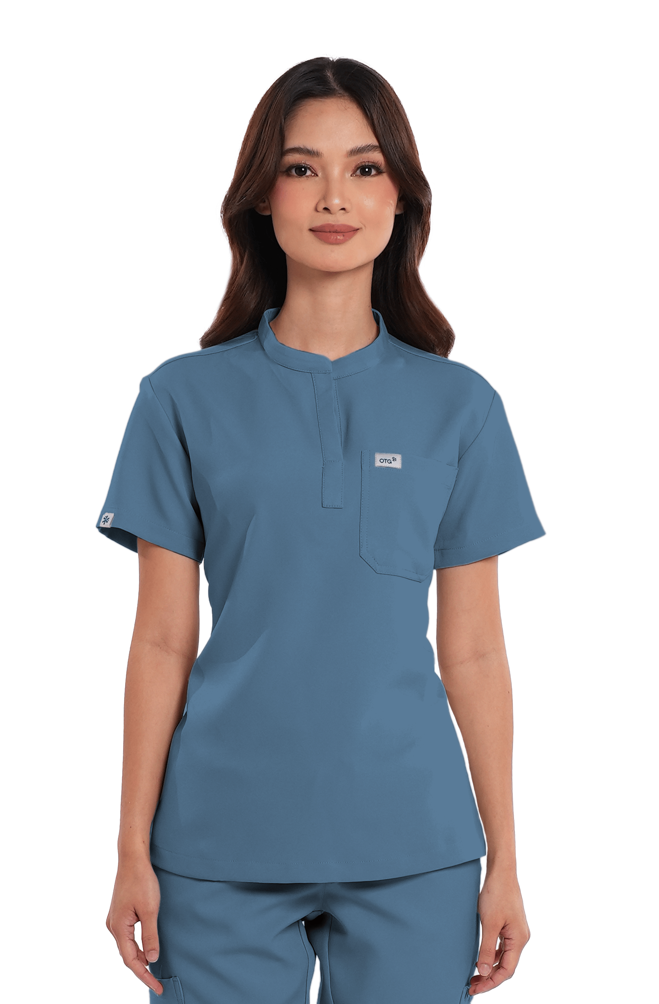 Luxe Mandarin Women Scrub Top | OTG Scrubs otgscrubs Luxe Mandarin Women Scrub Top | OTG Scrubs otgscrubs