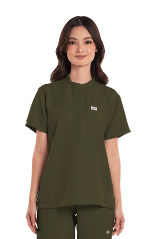 Twill Custom Fit Mandarin Women Scrub Top